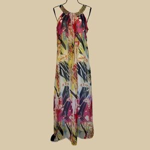 Cassee's FUNky Multi-Colored Sleeveless Maxie Trapeze Dress